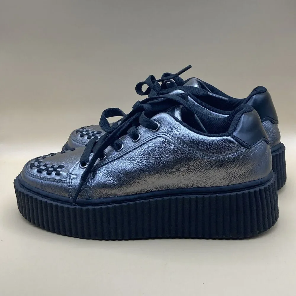T.U.K Graphite Casbah Creeper Platform Goth Shoes Size Womens 5 Men 3 Kids 3